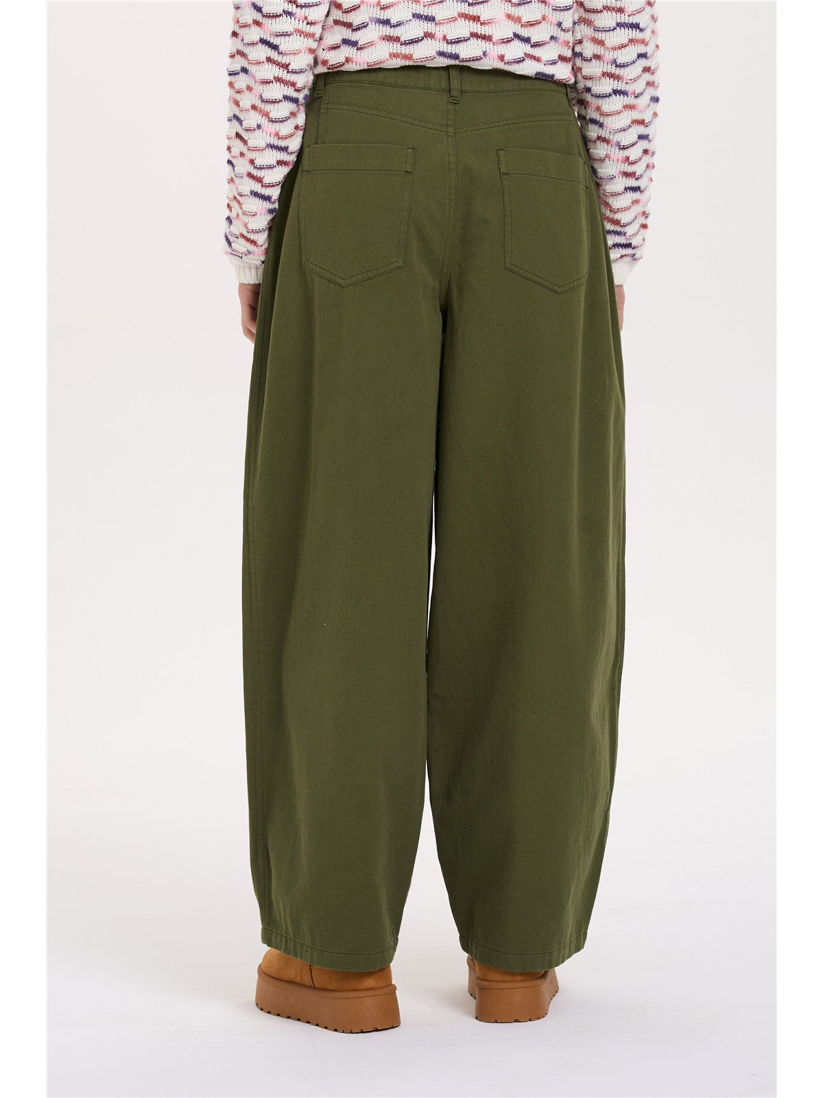 Hose Wide Leg Pleated – Olive Green