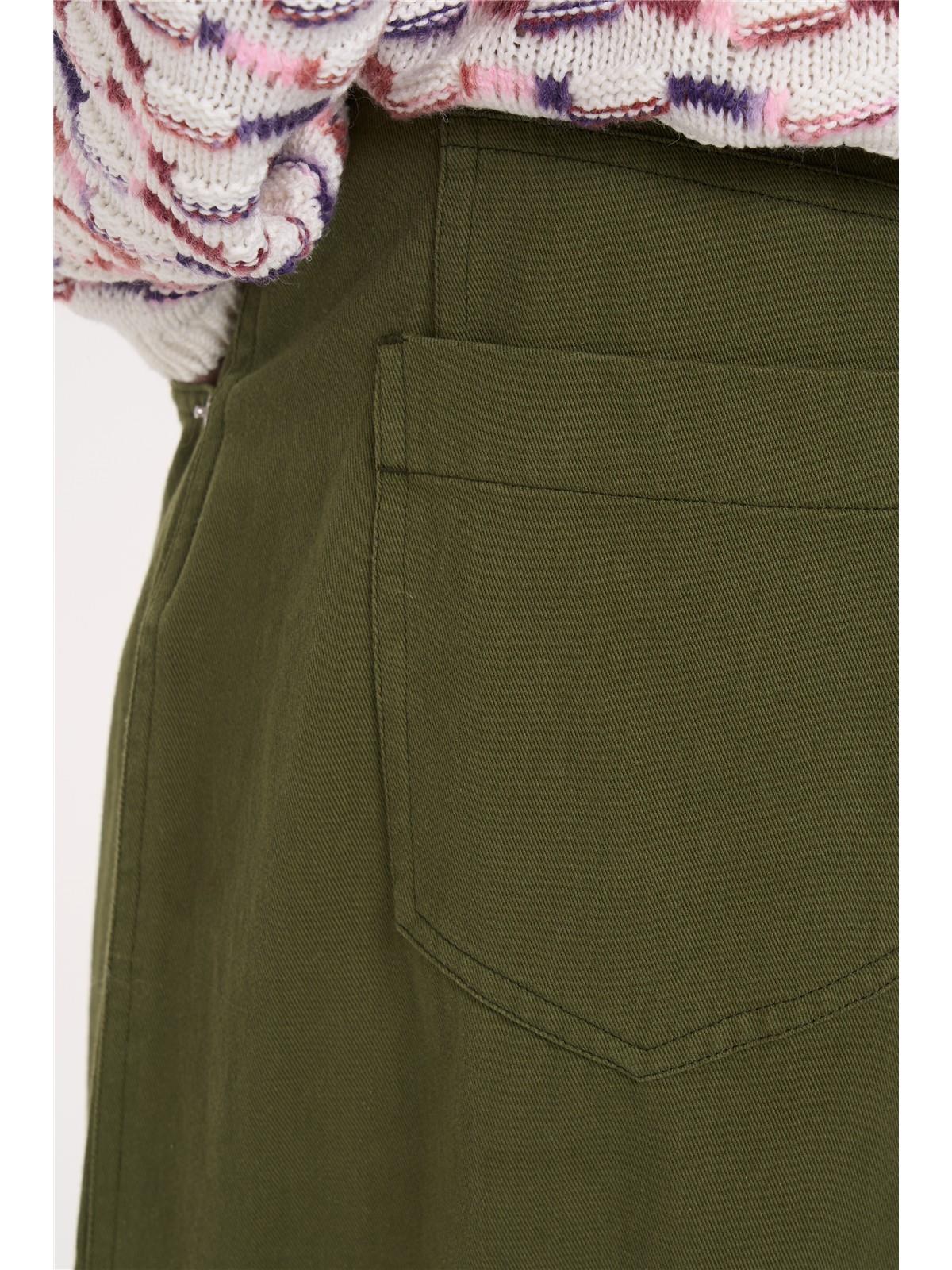 Hose Wide Leg Pleated – Olive Green