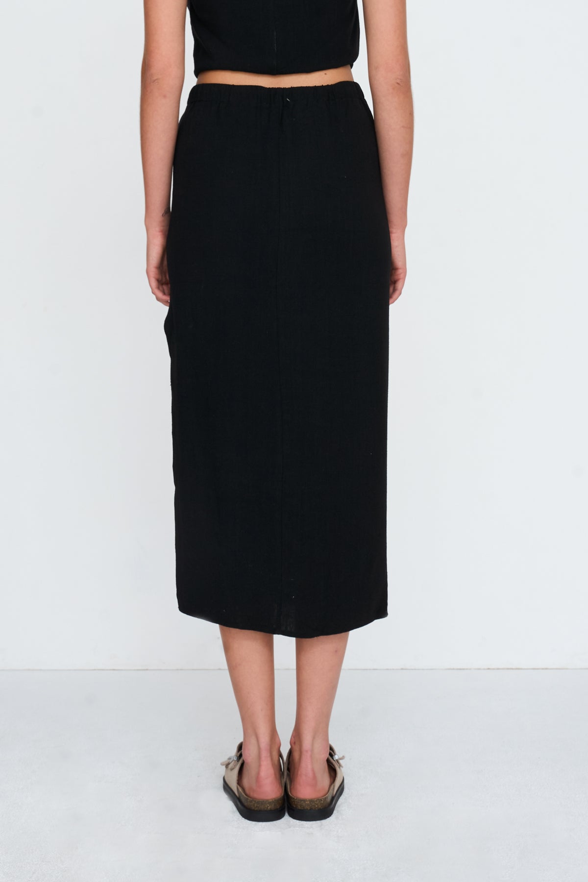 Rock aus Viskose-Leinen-Mix