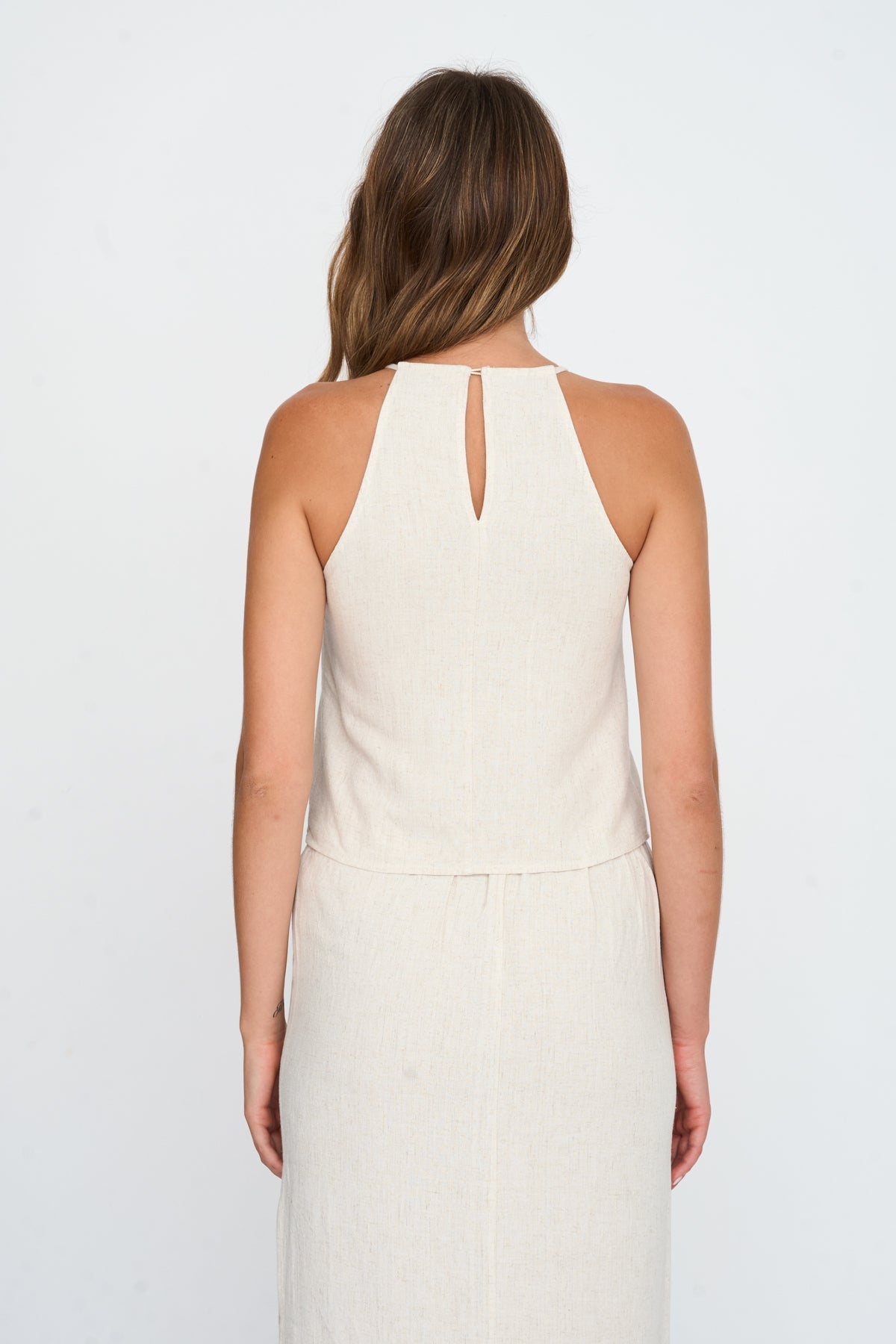 Rock aus Viskose-Leinen-Mix