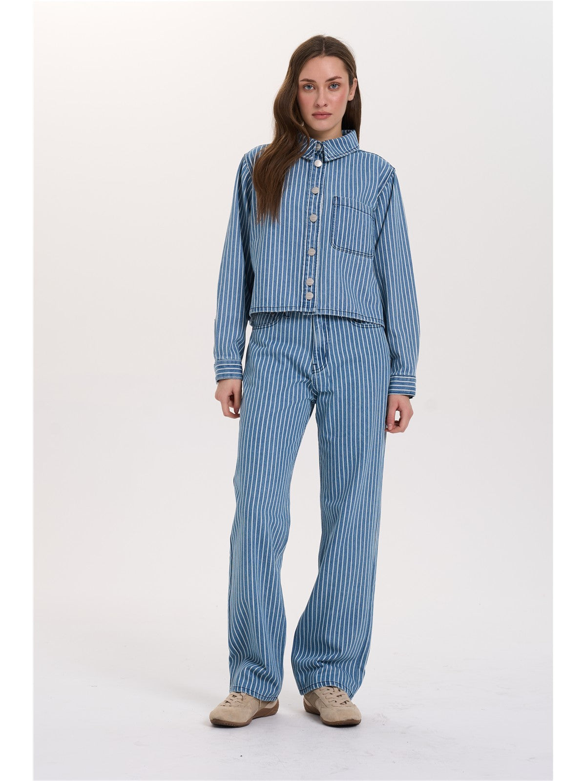 Jeanshose gestreift