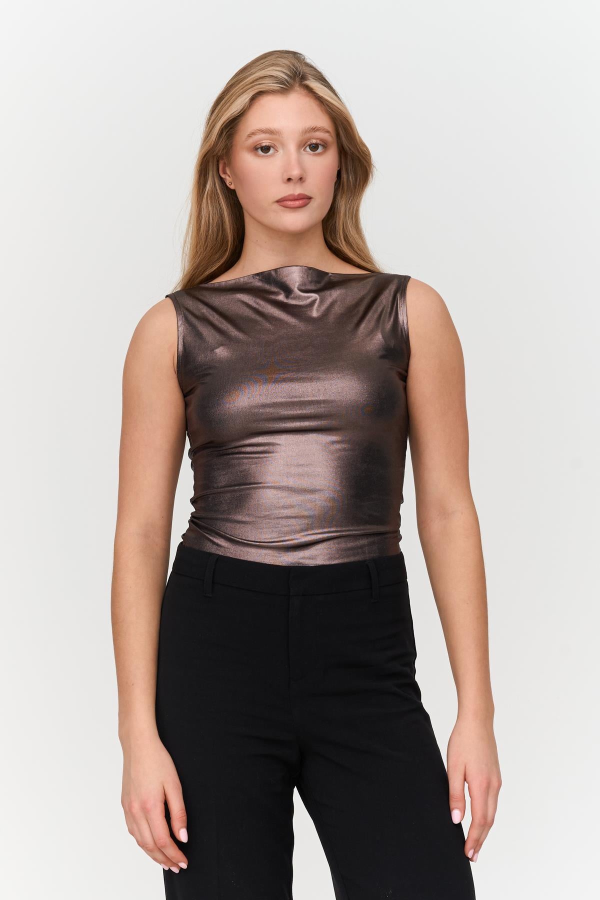 Top in Metallic-Stoff