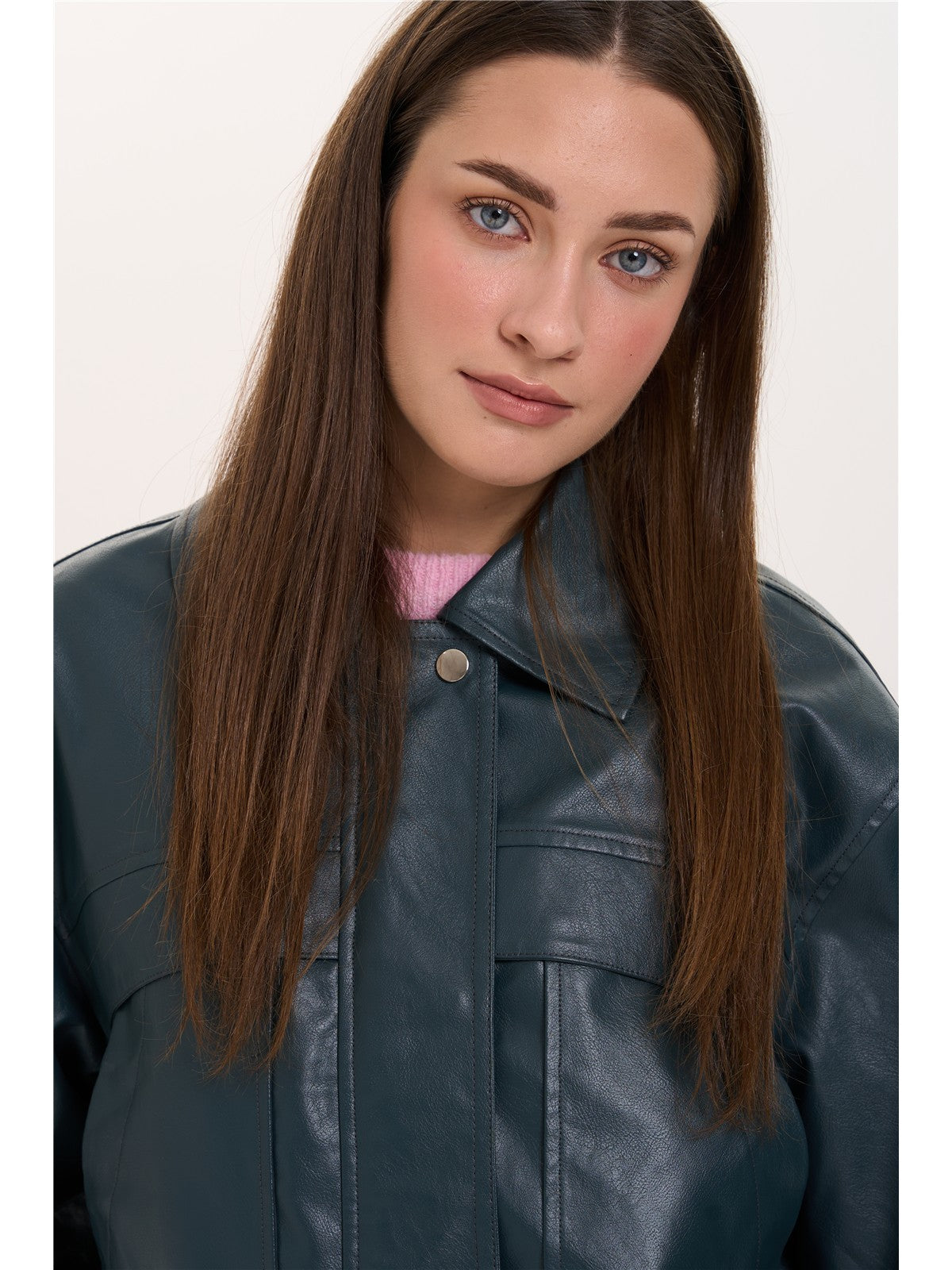 Jacke in Lederoptik
