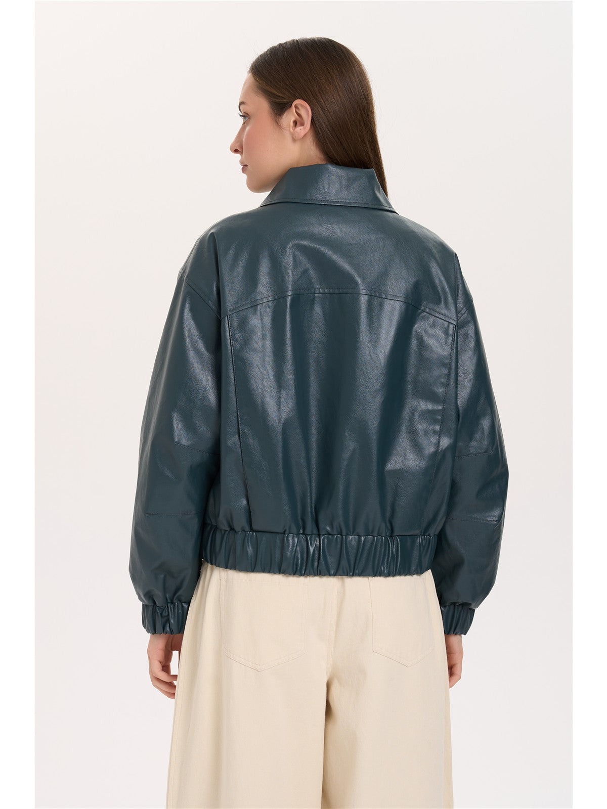 Jacke in Lederoptik