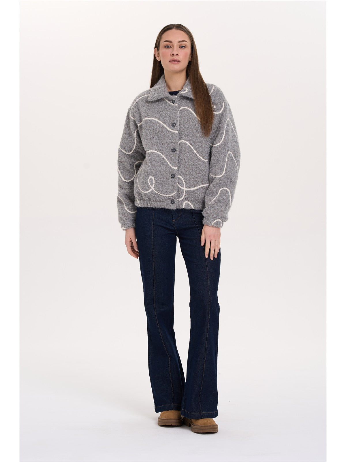 Jacke mit Wellenmuster
