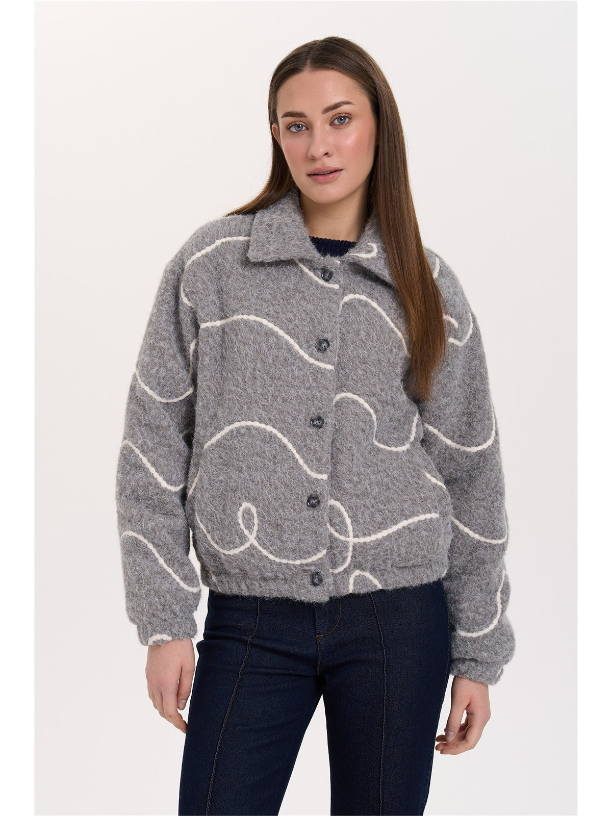 Jacke mit Wellenmuster