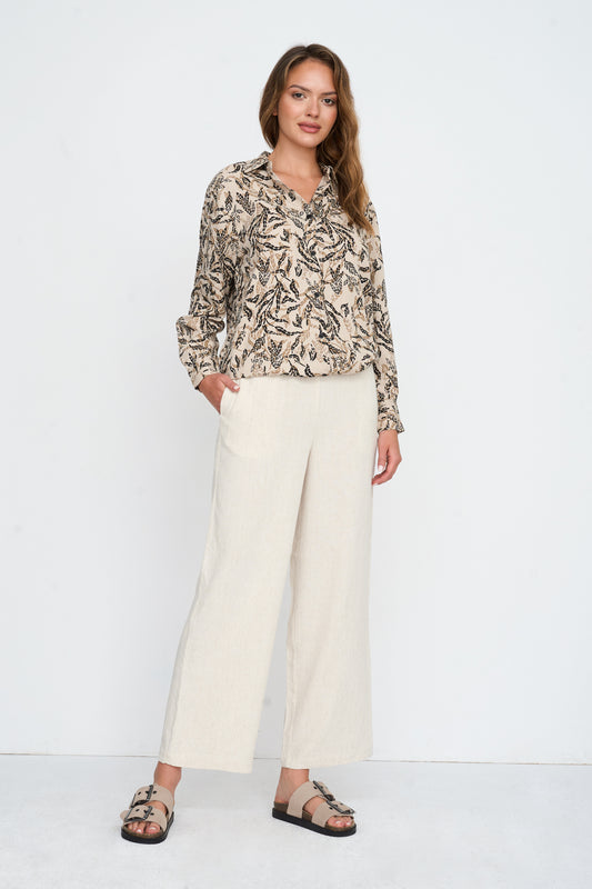 Bluse aus Viskose-Leinen-Mix