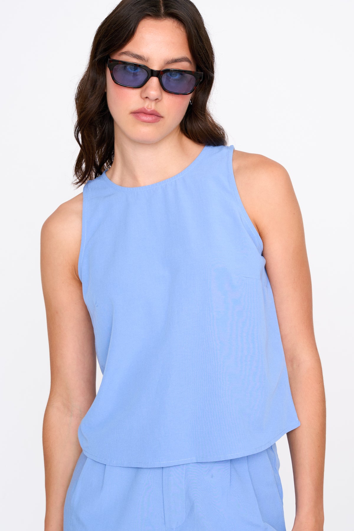 Top aus Baumwoll-Viskose-Stoff