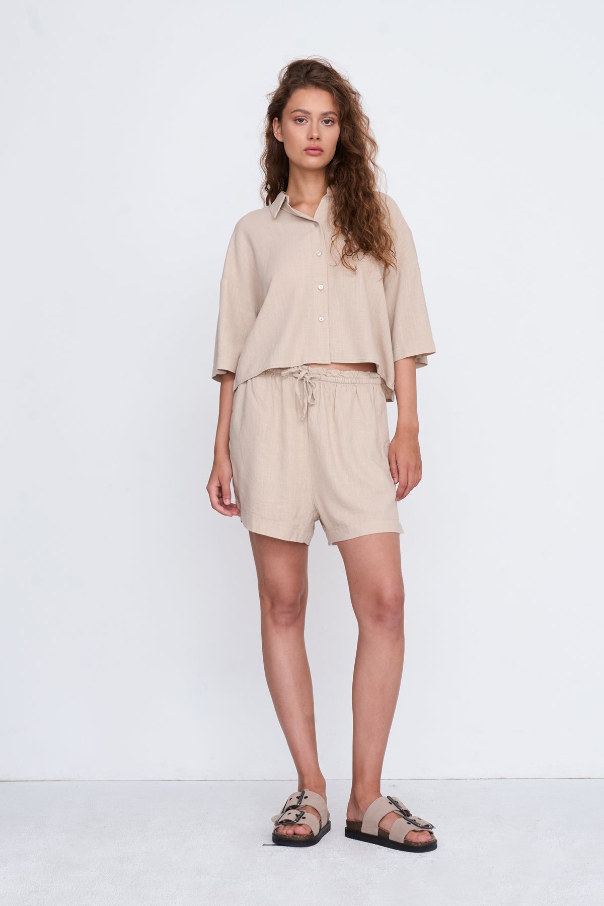 Bluse aus Viskose-Leinen-Mix