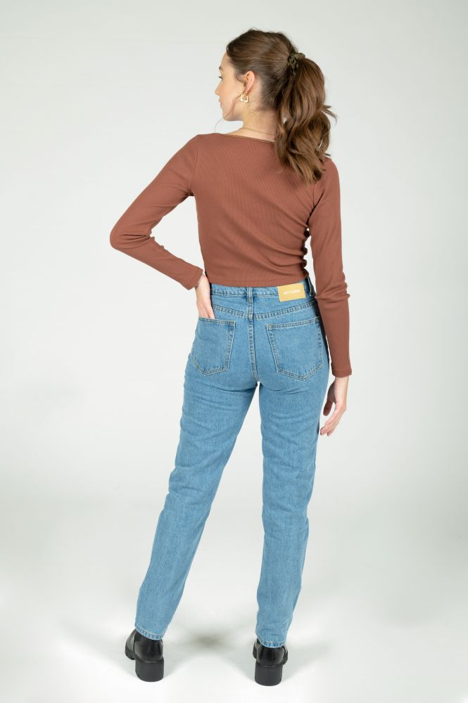Slim Mom Jeans -WET FLOOR High Waist Mom-Jeans aus Biobaumwolle