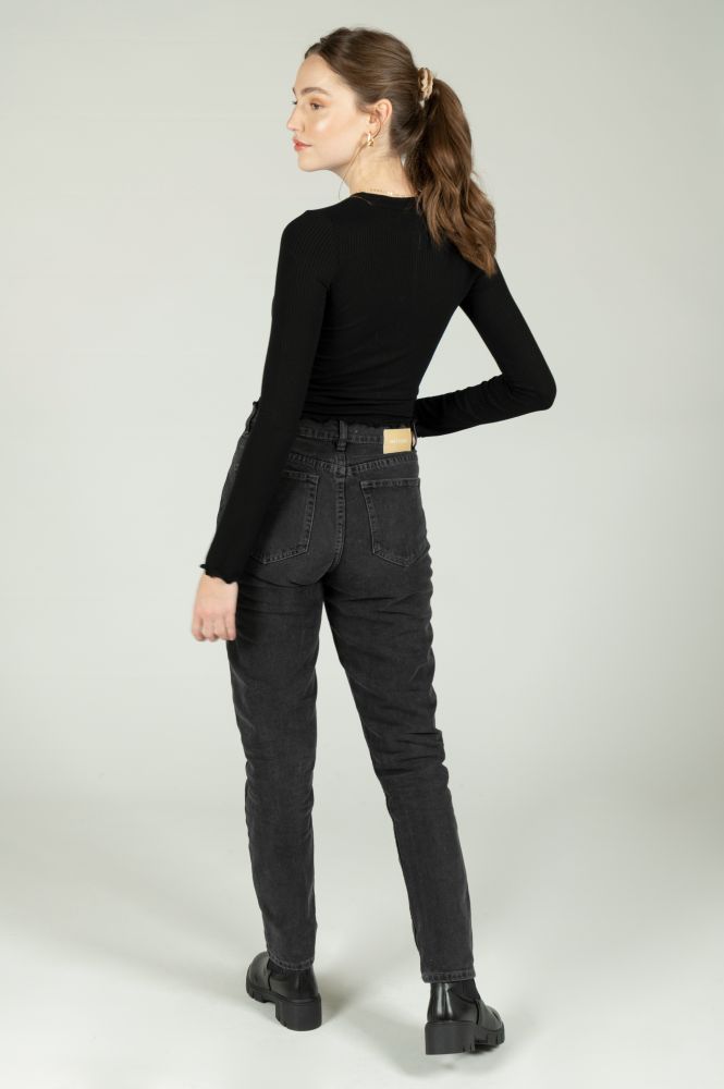 Slim Mom Jeans -WET FLOOR High Waist Mom-Jeans aus Biobaumwolle