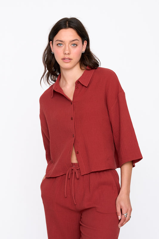 Bluse in Bordeaux