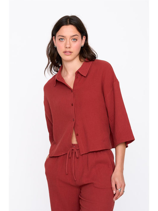 Bluse in Bordeaux