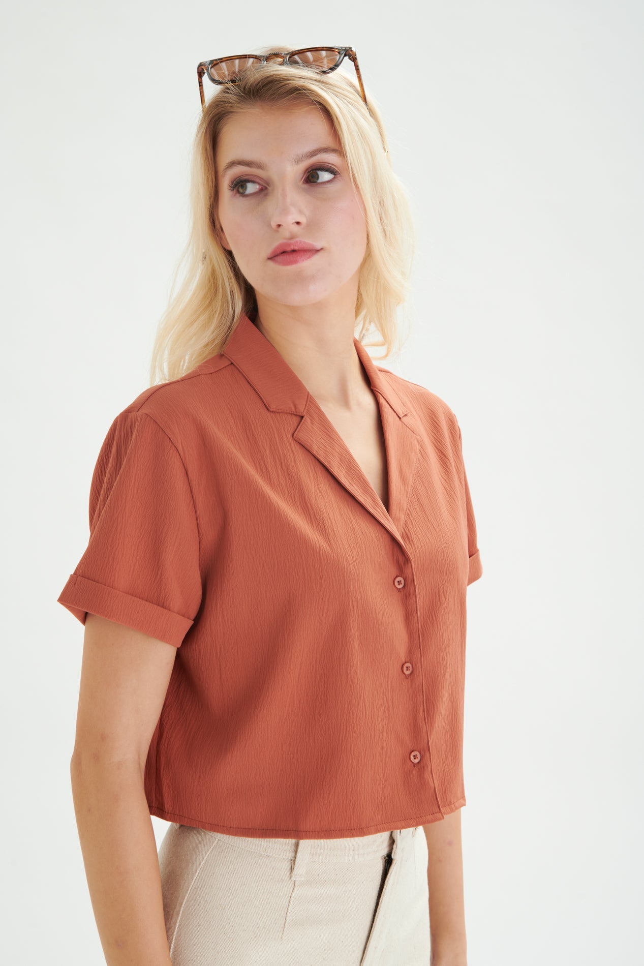 Bluse mit Reverskragen