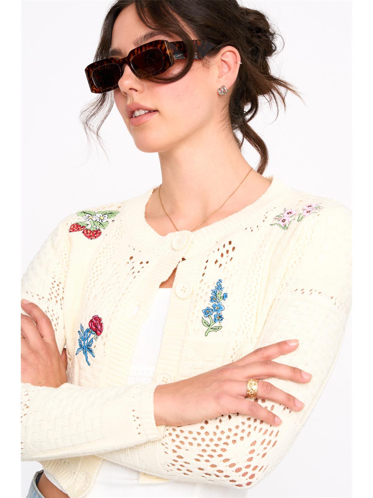 Cardigan mit Stickerei