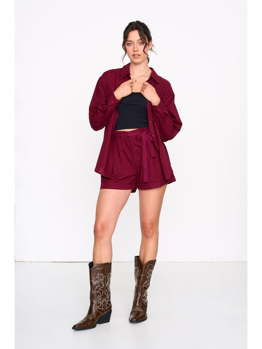 Shorts in Burgunder