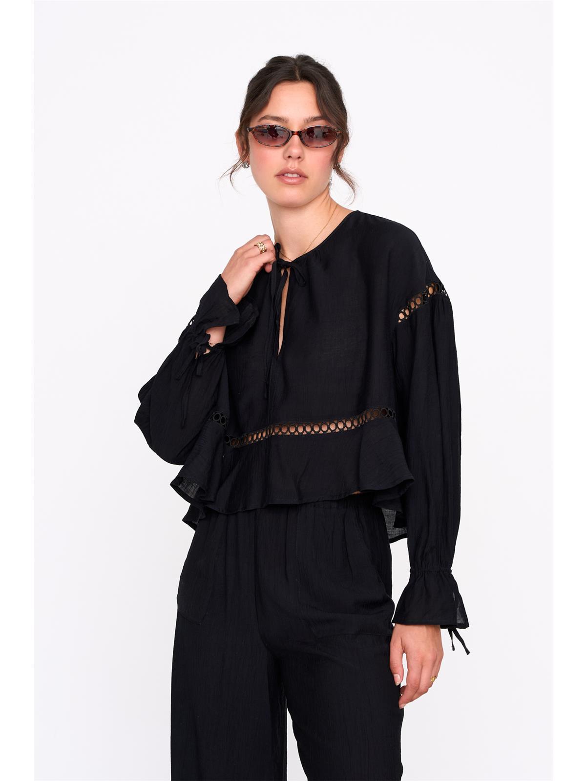 Bluse in Schwarz